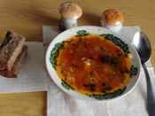 Рисовый суп с томатами и патиссоном